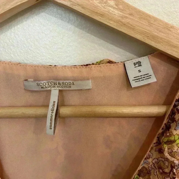 SCOTCH & SODA floral flowy ruffle mini dress size S sundress date night - Picture 4 of 7